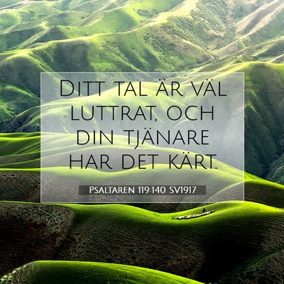 Picture 07 - Psaltaren 119:140 SV1917 - Ditt tal är väl luttrat, och din tjänare har - Bible Verse Picture