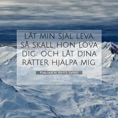 Picture 07 - Psaltaren 119:175 SV1917 - Låt min själ leva, så skall hon lova dig; och - Bible Verse Picture