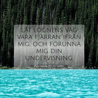 Picture 07 - Psaltaren 119:29 SV1917 - Låt lögnens väg vara fjärran ifrån mig, och - Bible Verse Picture