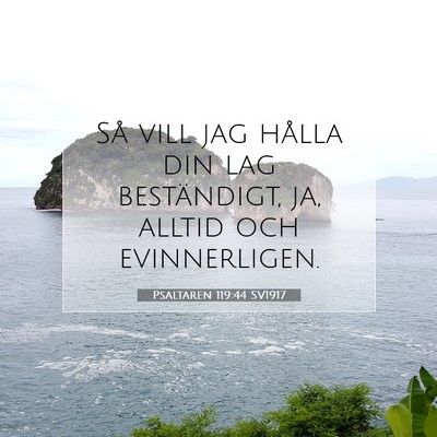 Picture 07 - Psaltaren 119:44 SV1917 - Så vill jag hålla din lag beständigt, ja, - Bible Verse Picture