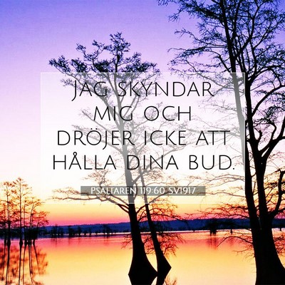 Picture 07 - Psaltaren 119:60 SV1917 - Jag skyndar mig och dröjer icke att hålla dina - Bible Verse Picture