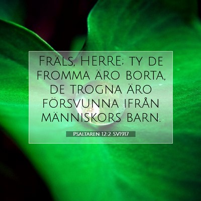 Picture 07 - Psaltaren 12:2 SV1917 - Fräls, HERRE; ty de fromma äro borta, de trogna - Bible Verse Picture