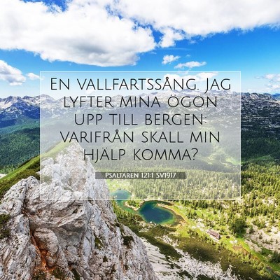 Picture 07 - Psaltaren 121:1 SV1917 - En vallfartssång. Jag lyfter mina ögon upp till - Bible Verse Picture