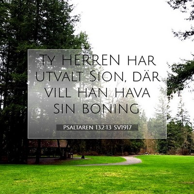 Picture 07 - Psaltaren 132:13 SV1917 - Ty HERREN har utvalt Sion, där vill han hava sin - Bible Verse Picture