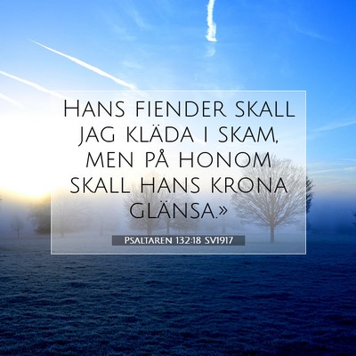 Picture 07 - Psaltaren 132:18 SV1917 - Hans fiender skall jag kläda i skam, men på - Bible Verse Picture