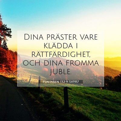 Picture 07 - Psaltaren 132:9 SV1917 - Dina präster vare klädda i rättfärdighet, och - Bible Verse Picture