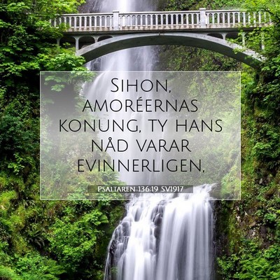 Picture 07 - Psaltaren 136:19 SV1917 - Sihon, amoréernas konung, ty hans nåd varar - Bible Verse Picture