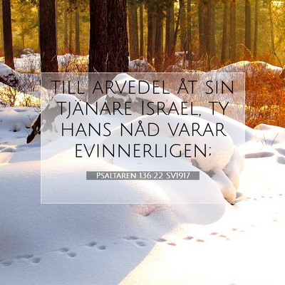 Picture 07 - Psaltaren 136:22 SV1917 - till arvedel åt sin tjänare Israel, ty hans - Bible Verse Picture