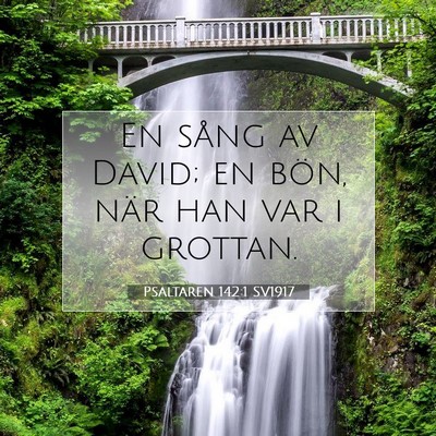 Picture 07 - Psaltaren 142:1 SV1917 - En sång av David; en bön, när han var i - Bible Verse Picture