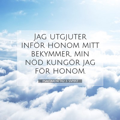 Picture 07 - Psaltaren 142:3 SV1917 - Jag utgjuter inför honom mitt bekymmer, min nöd - Bible Verse Picture