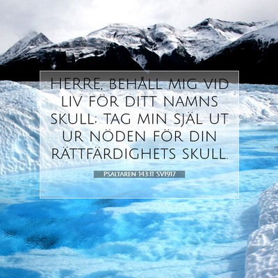 Picture 07 - Psaltaren 143:11 SV1917 - HERRE, behåll mig vid liv för ditt namns skull; - Bible Verse Picture