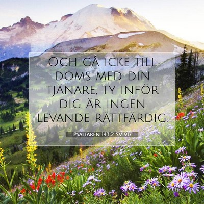 Picture 07 - Psaltaren 143:2 SV1917 - Och gå icke till doms med din tjänare, ty - Bible Verse Picture