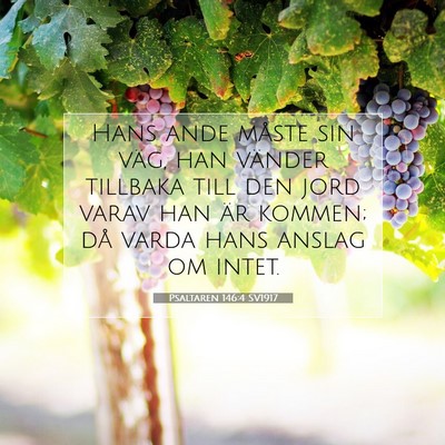 Picture 07 - Psaltaren 146:4 SV1917 - Hans ande måste sin väg, han vänder tillbaka - Bible Verse Picture