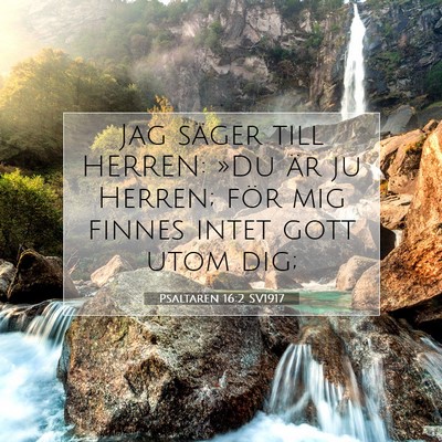 Picture 07 - Psaltaren 16:2 SV1917 - Jag säger till HERREN: »Du är ju Herren; för - Bible Verse Picture