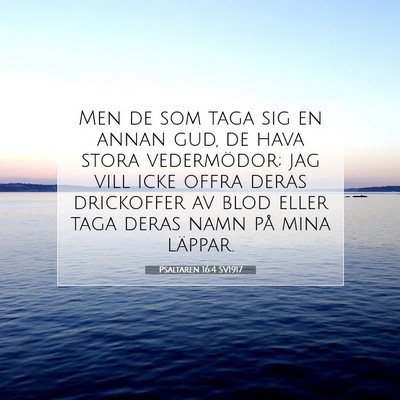 Picture 07 - Psaltaren 16:4 SV1917 - Men de som taga sig en annan gud, de hava stora - Bible Verse Picture