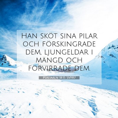 Picture 07 - Psaltaren 18:15 SV1917 - Han sköt sina pilar och förskingrade dem, - Bible Verse Picture