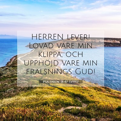 Picture 07 - Psaltaren 18:47 SV1917 - HERREN lever! Lovad vare min klippa, och upphöjd - Bible Verse Picture