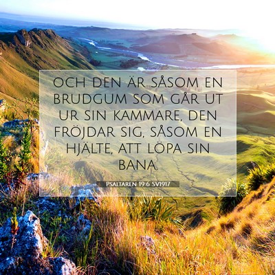 Picture 07 - Psaltaren 19:6 SV1917 - och den är såsom en brudgum som går ut ur sin - Bible Verse Picture