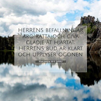 Picture 07 - Psaltaren 19:9 SV1917 - HERRENS befallningar äro rätta och giva glädje - Bible Verse Picture