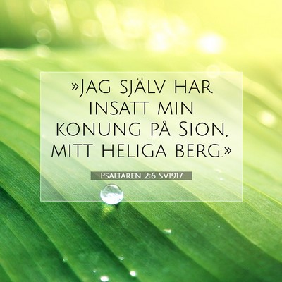 Picture 07 - Psaltaren 2:6 SV1917 - »Jag själv har insatt min konung på Sion, mitt - Bible Verse Picture