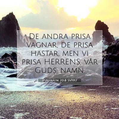 Picture 07 - Psaltaren 20:8 SV1917 - De andra prisa vagnar, de prisa hästar, men vi - Bible Verse Picture