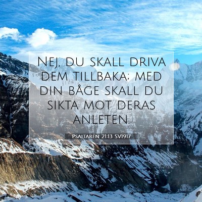 Picture 07 - Psaltaren 21:13 SV1917 - Nej, du skall driva dem tillbaka; med din båge - Bible Verse Picture
