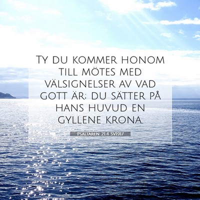 Picture 07 - Psaltaren 21:4 SV1917 - Ty du kommer honom till mötes med välsignelser - Bible Verse Picture