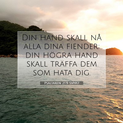 Picture 07 - Psaltaren 21:9 SV1917 - Din hand skall nå alla dina fiender; din högra - Bible Verse Picture