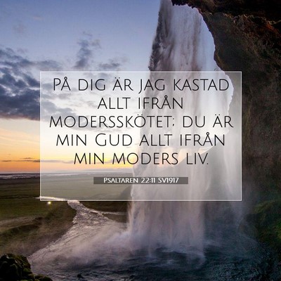 Picture 07 - Psaltaren 22:11 SV1917 - På dig är jag kastad allt ifrån modersskötet; - Bible Verse Picture