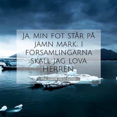 Picture 07 - Psaltaren 26:12 SV1917 - Ja, min fot står på jämn mark; i - Bible Verse Picture