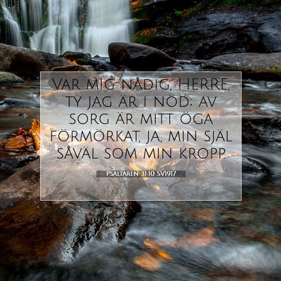 Picture 07 - Psaltaren 31:10 SV1917 - Var mig nådig, HERRE, ty jag är i nöd; av sorg - Bible Verse Picture