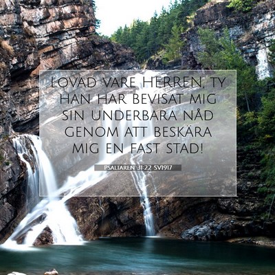 Picture 07 - Psaltaren 31:22 SV1917 - Lovad vare HERREN, ty han har bevisat mig sin - Bible Verse Picture