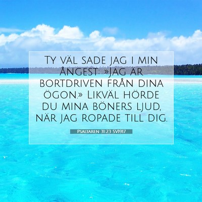 Picture 07 - Psaltaren 31:23 SV1917 - Ty väl sade jag i min ångest: »Jag är - Bible Verse Picture