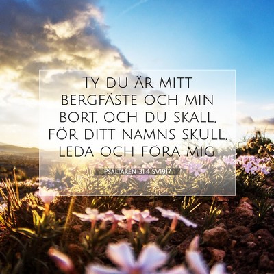 Picture 07 - Psaltaren 31:4 SV1917 - Ty du är mitt bergfäste och min bort, och du - Bible Verse Picture