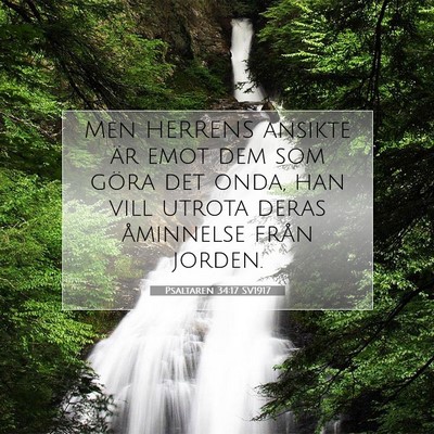 Picture 07 - Psaltaren 34:17 SV1917 - Men HERRENS ansikte är emot dem som göra det - Bible Verse Picture