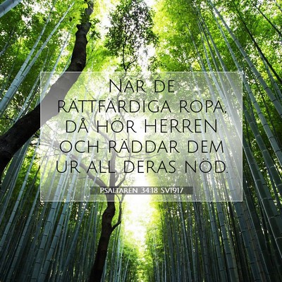 Picture 07 - Psaltaren 34:18 SV1917 - När de rättfärdiga ropa, då hör HERREN och - Bible Verse Picture