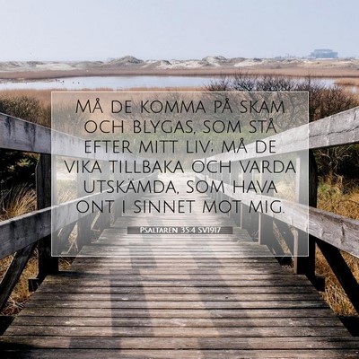 Picture 07 - Psaltaren 35:4 SV1917 - Må de komma på skam och blygas, som stå efter - Bible Verse Picture