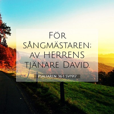 Picture 07 - Psaltaren 36:1 SV1917 - För sångmästaren; av HERRENS tjänare - Bible Verse Picture