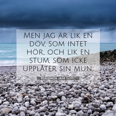 Picture 07 - Psaltaren 38:14 SV1917 - Men jag är lik en döv, som intet hör, och lik - Bible Verse Picture