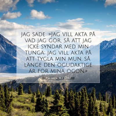 Picture 07 - Psaltaren 39:2 SV1917 - Jag sade: »Jag vill akta på vad jag gör, så - Bible Verse Picture