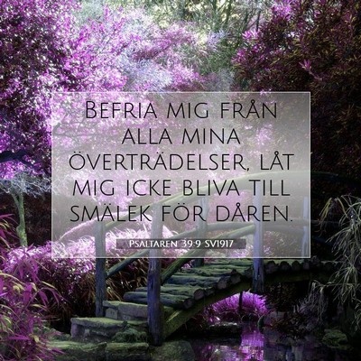 Picture 07 - Psaltaren 39:9 SV1917 - Befria mig från alla mina överträdelser, låt - Bible Verse Picture