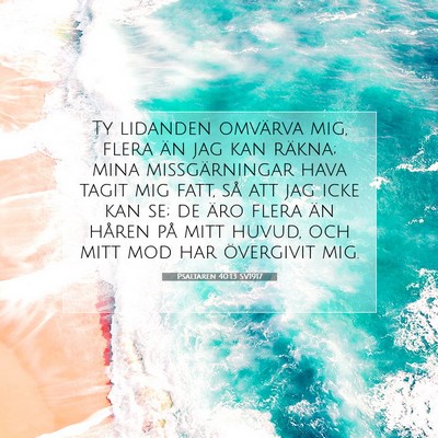 Picture 07 - Psaltaren 40:13 SV1917 - Ty lidanden omvärva mig, flera än jag kan - Bible Verse Picture