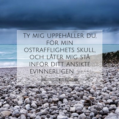 Picture 07 - Psaltaren 41:13 SV1917 - Ty mig uppehåller du, för min ostrafflighets - Bible Verse Picture