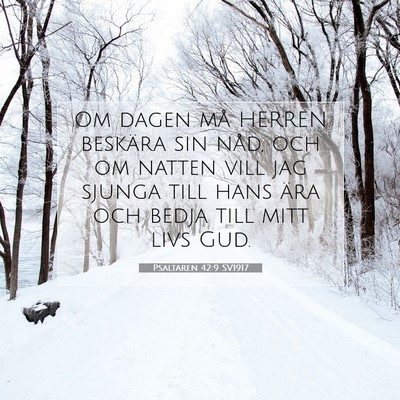 Picture 07 - Psaltaren 42:9 SV1917 - Om dagen må HERREN beskära sin nåd, och om - Bible Verse Picture