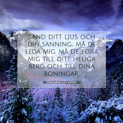 Picture 07 - Psaltaren 43:3 SV1917 - Sänd ditt ljus och din sanning; må de leda mig, - Bible Verse Picture