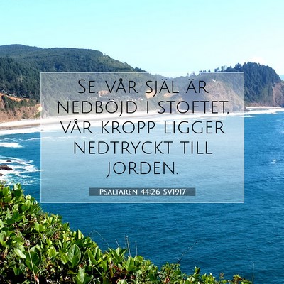 Picture 07 - Psaltaren 44:26 SV1917 - Se, vår själ är nedböjd i stoftet, vår kropp - Bible Verse Picture