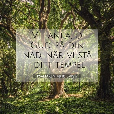 Picture 07 - Psaltaren 48:10 SV1917 - Vi tänka, o Gud, på din nåd, när vi stå i - Bible Verse Picture