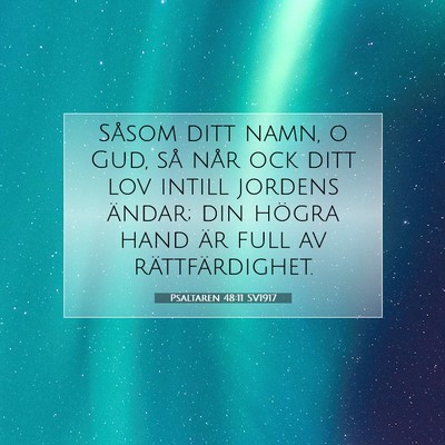 Picture 07 - Psaltaren 48:11 SV1917 - Såsom ditt namn, o Gud, så når ock ditt lov - Bible Verse Picture