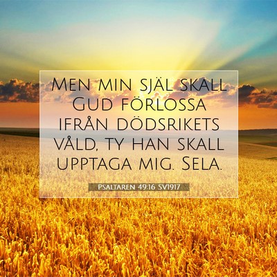 Picture 07 - Psaltaren 49:16 SV1917 - Men min själ skall Gud förlossa ifrån - Bible Verse Picture