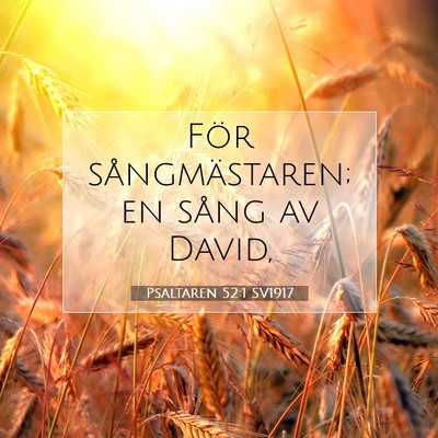 Picture 07 - Psaltaren 52:1 SV1917 - För sångmästaren; en sång av - Bible Verse Picture